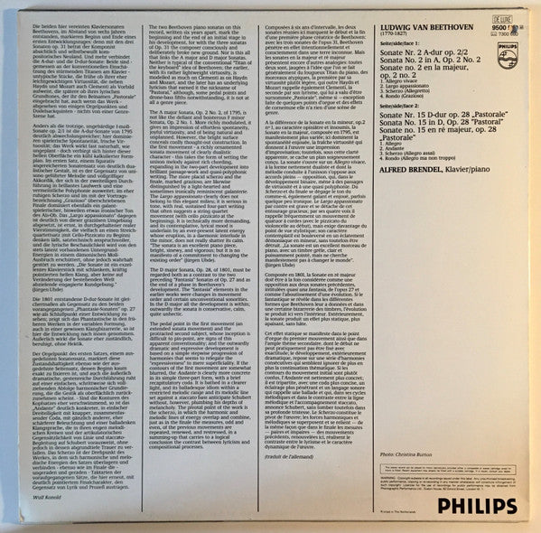 Ludwig van Beethoven, Alfred Brendel – Klaviersonaten = Piano Sonatas Op. 2/2 & Op. 28, »Pastorale« LP vinyl record, image 2 of 4