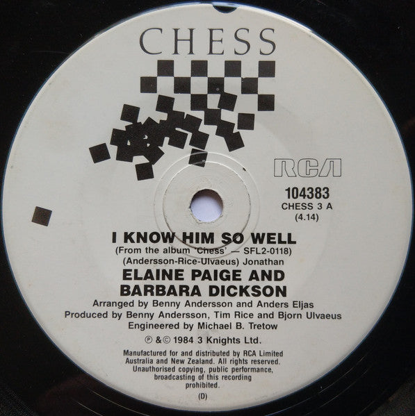 Elaine Paige, Barbara Dickson – I Know Him So Well 7" vinyl record, image 2 of 3