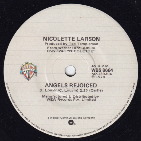 Nicolette Larson – Lotta Love 7" vinyl record, image 2 of 2