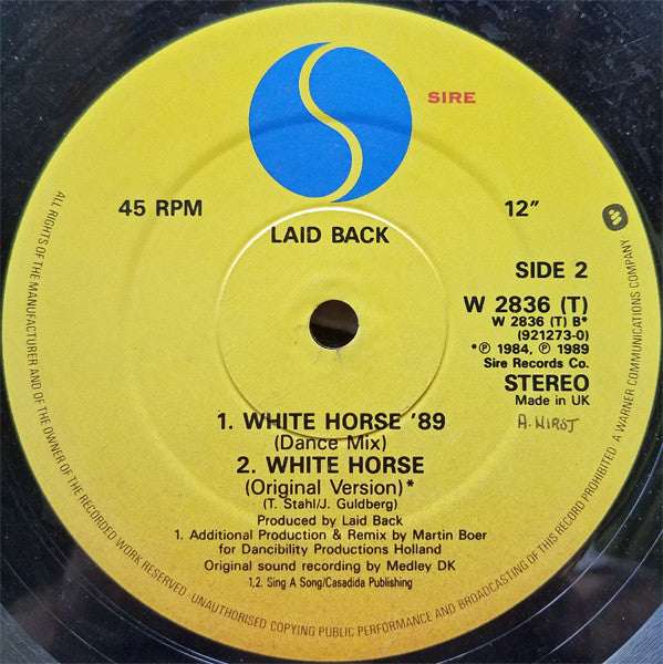 Laid Back – White Horse '89 12" vinyl record, image 2 of 3