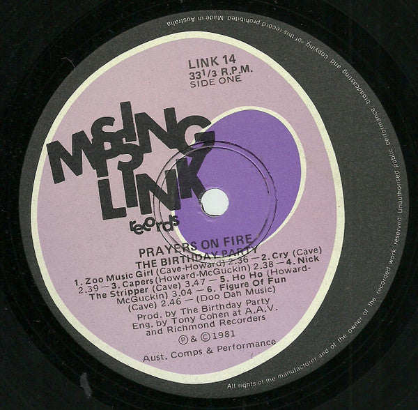 The Birthday Party – Prayers On Fire LP vinyl record, image 5 of 6