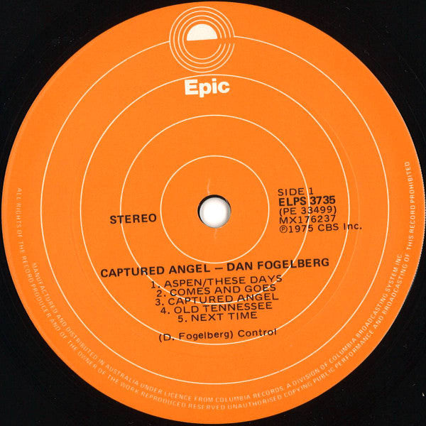 Dan Fogelberg – Captured Angel LP vinyl record, image 3 of 4