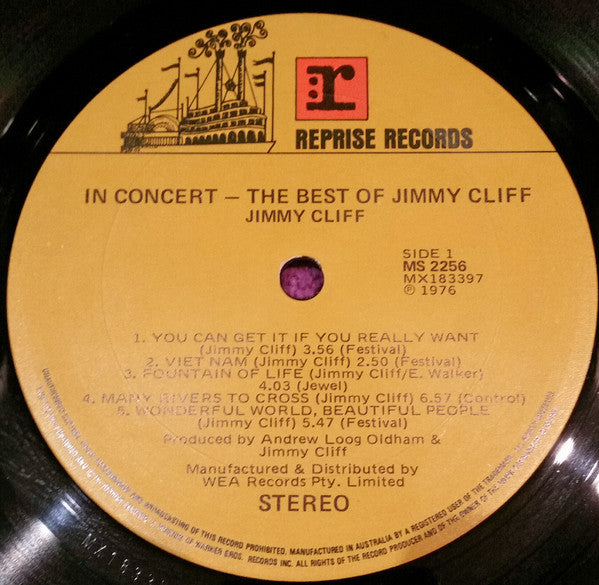 Jimmy Cliff – In Concert - The Best Of Jimmy Cliff LP vinyl record, image 3 of 4
