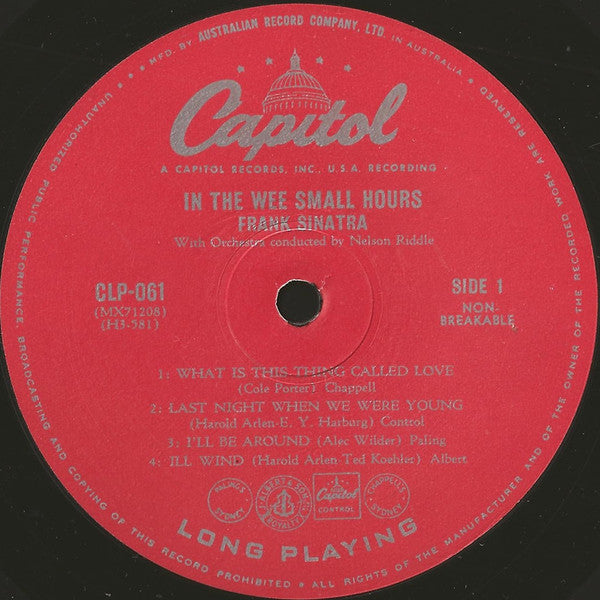 Frank Sinatra – In The Wee Small Hours (Part 2) LP vinyl record, image 3 of 4