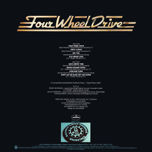 Bachman-Turner Overdrive – Four Wheel Drive LP vinyl record, image 6 of 7