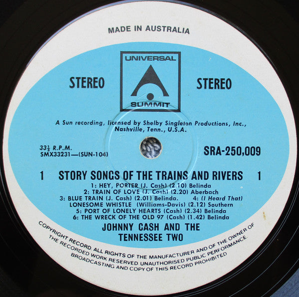 Johnny Cash & The Tennessee Two – Story Songs Of The Trains And Rivers LP vinyl record, image 3 of 4