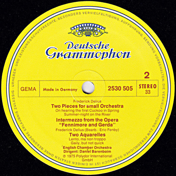 Ralph Vaughan Williams, Sir William Walton, Frederick Delius, Pinchas Zukerman, English Chamber Orchestra, Daniel Barenboim – Greensleeves LP vinyl record, image 4 of 6