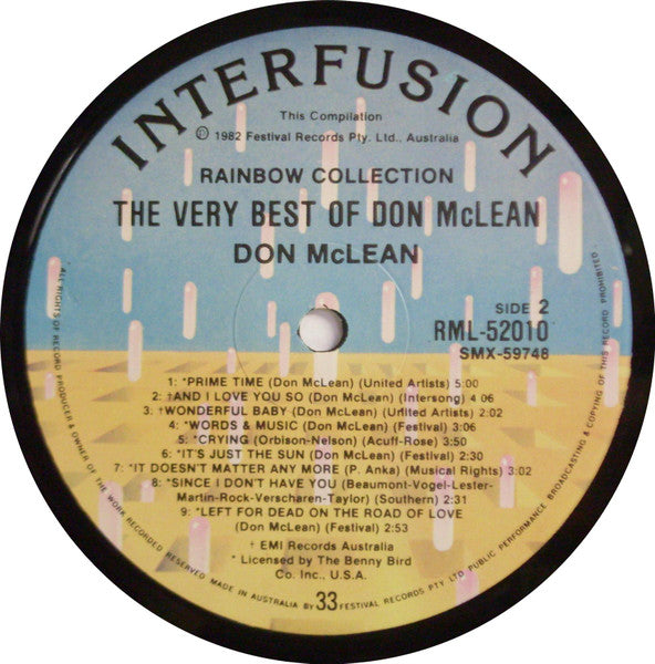 Don McLean – The Very Best Of Don McLean LP vinyl record, image 4 of 4