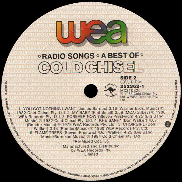 Cold Chisel – Radio Songs - A Best Of LP vinyl record, image 9 of 9