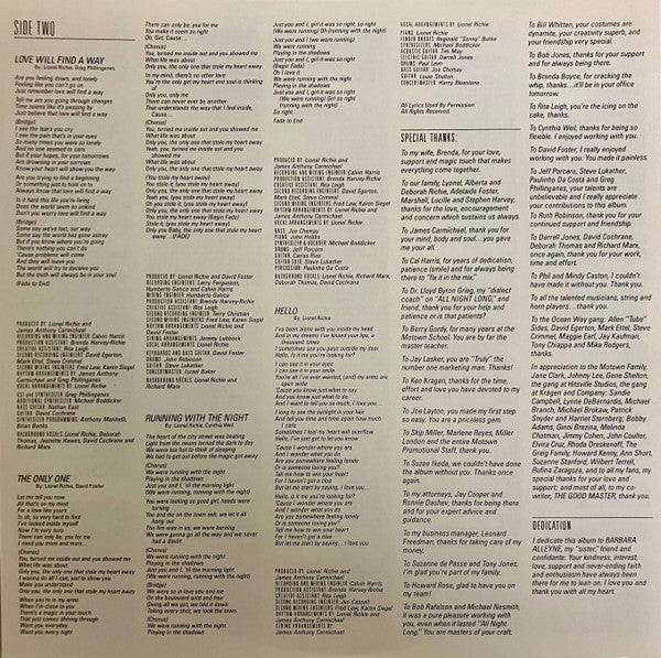 Lionel Richie – Can't Slow Down LP vinyl record, image 7 of 7