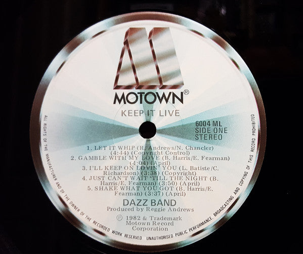 Dazz Band – Keep It Live LP vinyl record, image 3 of 3