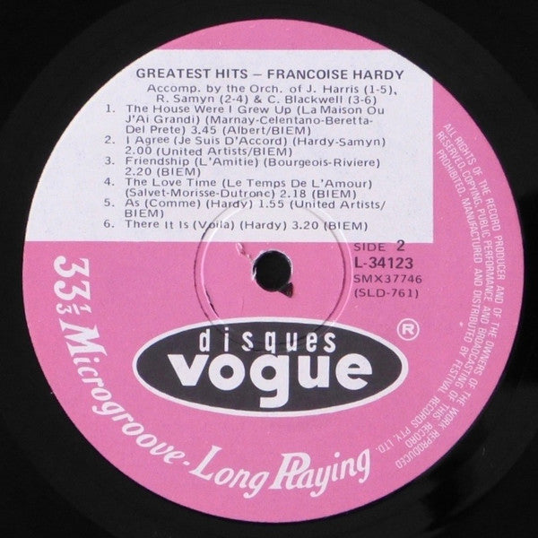 Françoise Hardy – Greatest Hits LP vinyl record, image 4 of 4