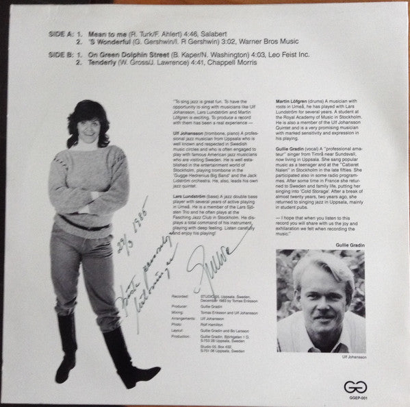 Gullie Gradin – Gullie Sings Jazz With Ulf Johansson Trio LP vinyl record, image 2 of 5