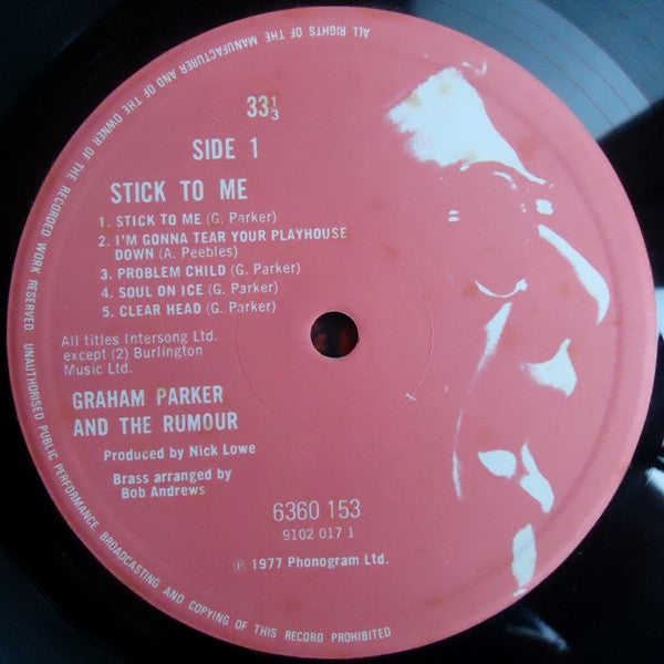 Graham Parker And The Rumour – Stick To Me LP vinyl record, image 6 of 7