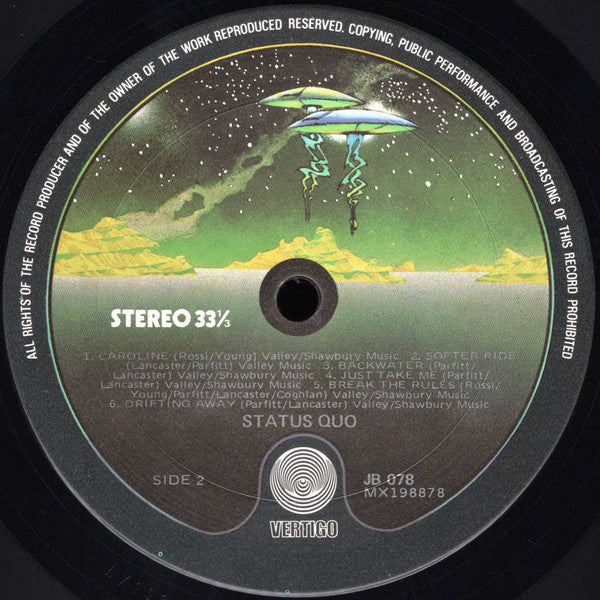 Status Quo – No Thought For Tomorrow LP vinyl record, image 4 of 4