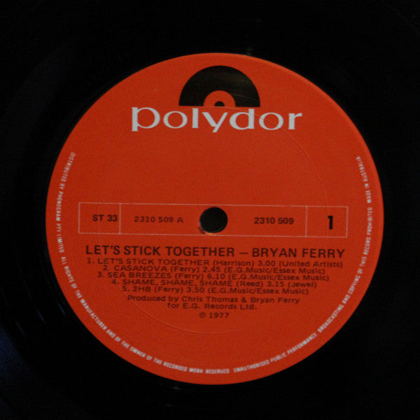 Bryan Ferry – Let's Stick Together LP vinyl record, image 3 of 4