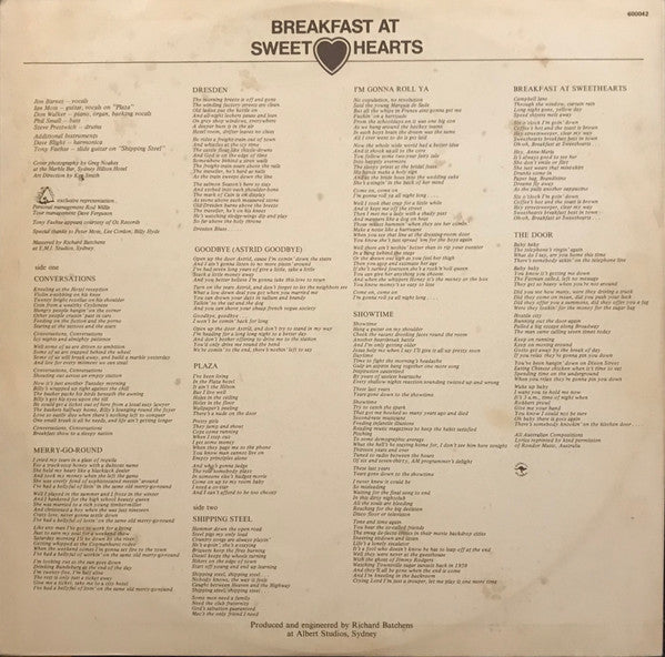 Cold Chisel – Breakfast At Sweethearts LP vinyl record, image 4 of 6
