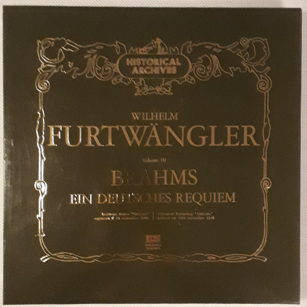 Wilhelm Furtwängler, Johannes Brahms – Ein Deutsches Requiem, Op. 45 LP vinyl record, image 1 of 2