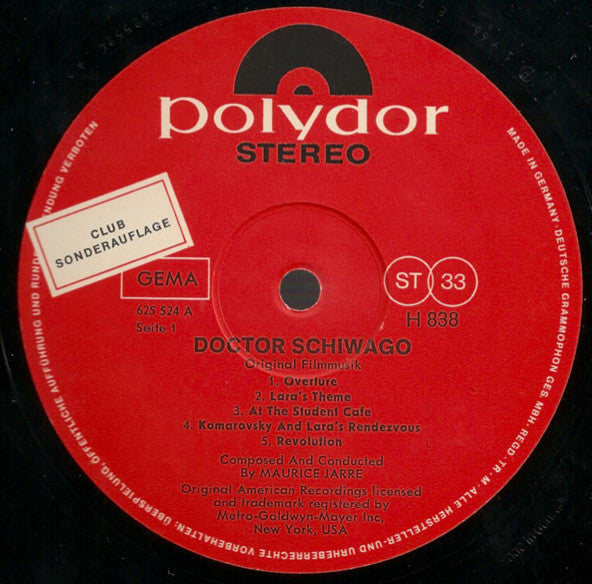 Maurice Jarre – Doctor Schiwago - Original Filmmusik LP vinyl record, image 3 of 4