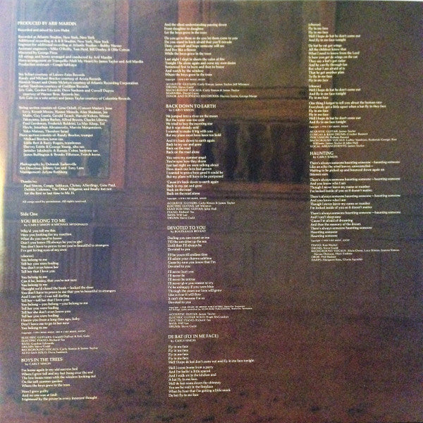 Carly Simon – Boys In The Trees LP vinyl record, image 4 of 7