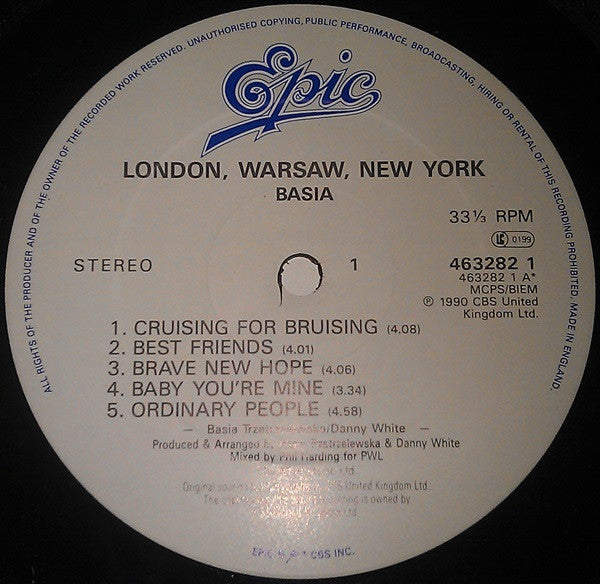 Basia – London Warsaw New York LP vinyl record, image 3 of 6