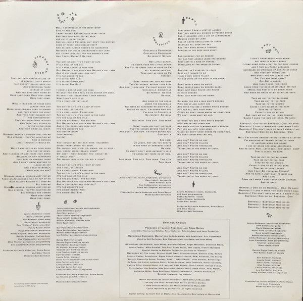 Laurie Anderson – Strange Angels LP vinyl record, image 3 of 6