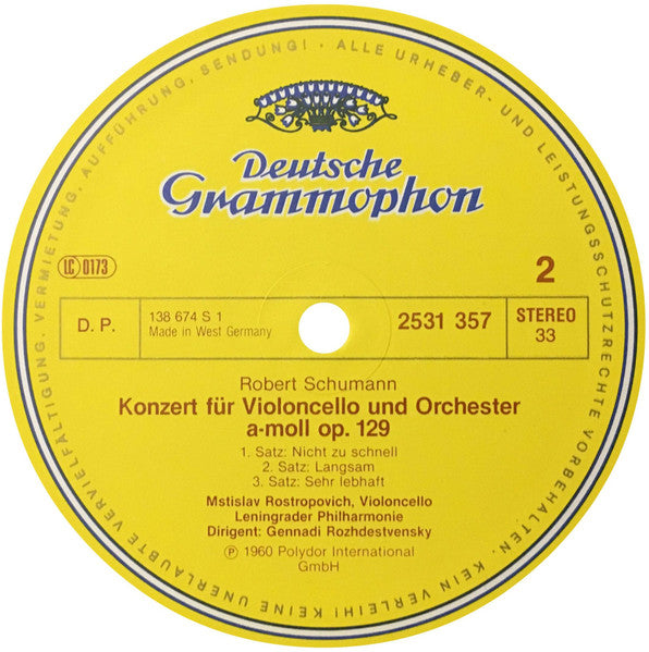 Robert Schumann, Martha Argerich, Mstislav Rostropovich – Klavierkonzert - Cellokonzert LP vinyl record, image 4 of 5