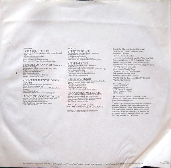 Jean-Luc Ponty – Cosmic Messenger LP vinyl record, image 4 of 6