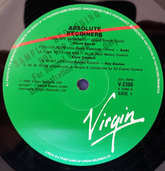 Various – Absolute Beginners - The Musical (Songs From The Original Motion Picture) LP vinyl record, image 2 of 3