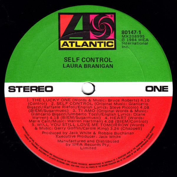 Laura Branigan – Self Control LP vinyl record, image 4 of 5