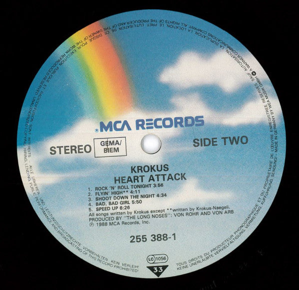 Krokus – Heart Attack LP vinyl record, image 4 of 5