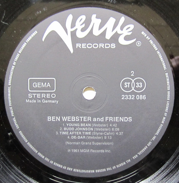 Ben Webster – Ben Webster And Friends LP vinyl record, image 4 of 7
