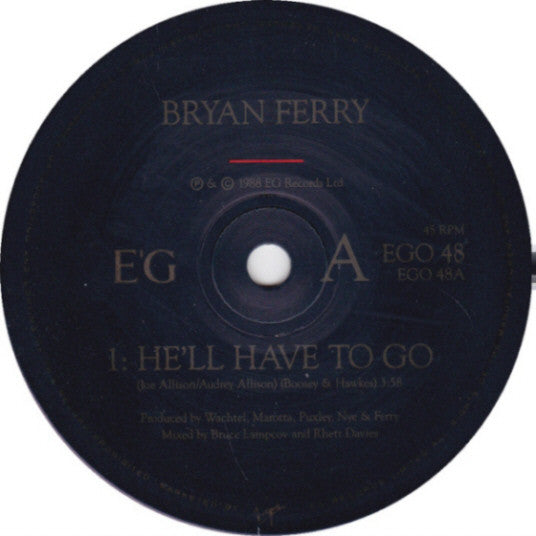 Bryan Ferry – He'll Have To Go 7" vinyl record, image 2 of 2