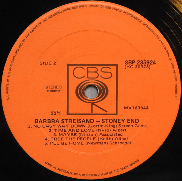 Barbra Streisand – Stoney End LP vinyl record, image 4 of 4