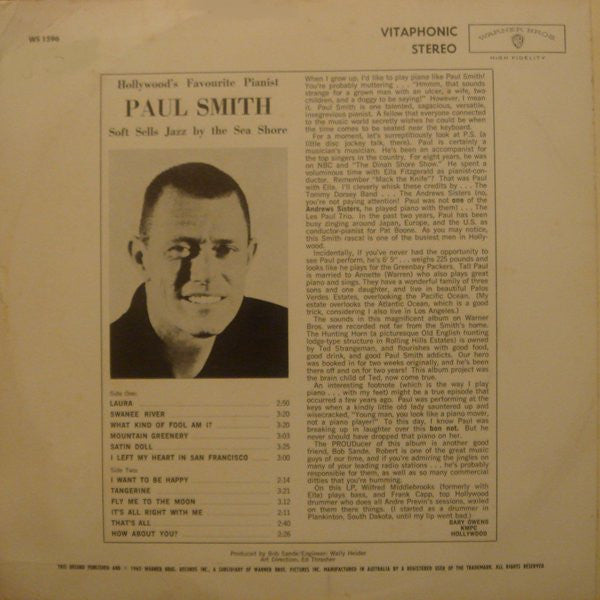 The Paul Smith Trio – He Sells Jazz By The Sea Shore LP vinyl record, image 2 of 3