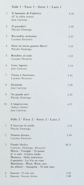 José Carreras, Placido Domingo, Luciano Pavarotti, Zubin Mehta – In Concert LP vinyl record, image 10 of 10