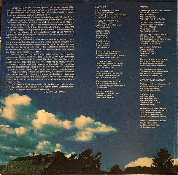 Elton John – Empty Sky LP vinyl record, image 5 of 10