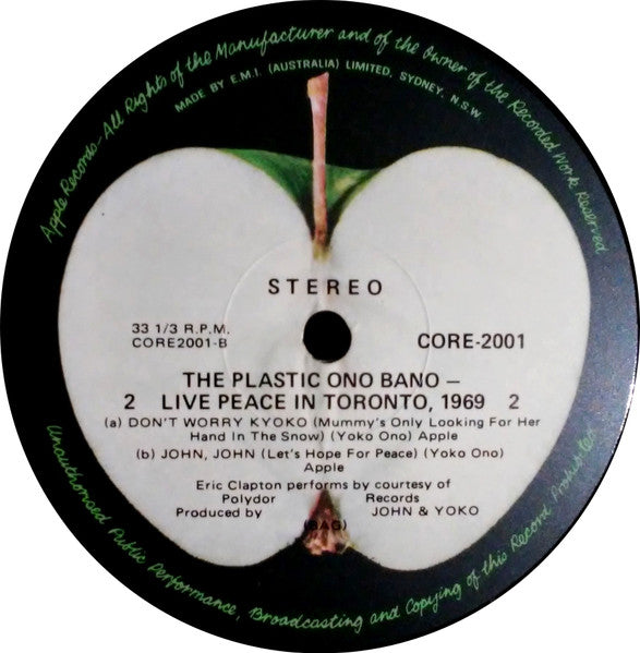 The Plastic Ono Band – Live Peace In Toronto 1969 LP vinyl record, image 4 of 4