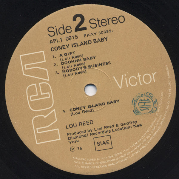 Lou Reed – Coney Island Baby LP vinyl record, image 4 of 6