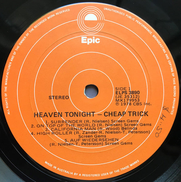 Cheap Trick – Heaven Tonight LP vinyl record, image 4 of 7
