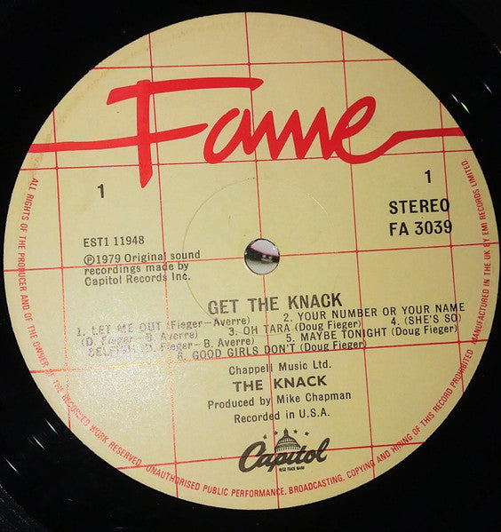 The Knack – Get The Knack LP vinyl record, image 3 of 4