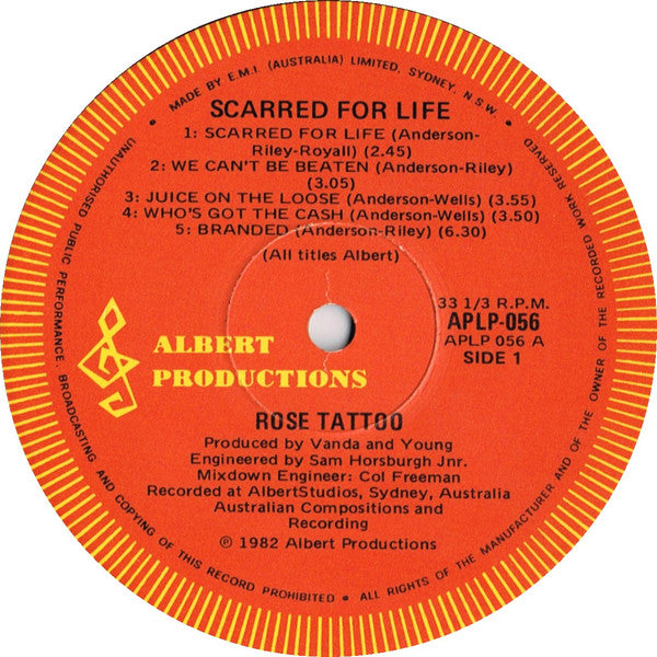 Rose Tattoo – Scarred For Life LP vinyl record, image 3 of 4