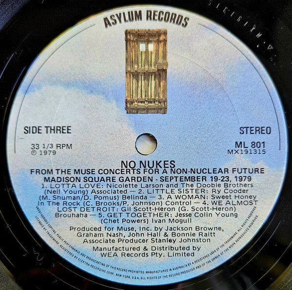 Various – No Nukes - From The Muse Concerts For A Non-Nuclear Future (3xLP) LP vinyl record, image 7 of 10