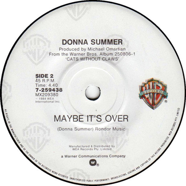 Donna Summer – There Goes My Baby 7" vinyl record, image 4 of 4