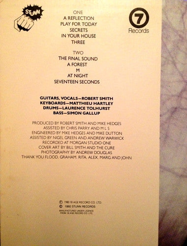 The Cure – Seventeen Seconds LP vinyl record, image 3 of 5