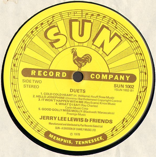 Jerry Lee Lewis And Friends – Duets LP vinyl record, image 4 of 4