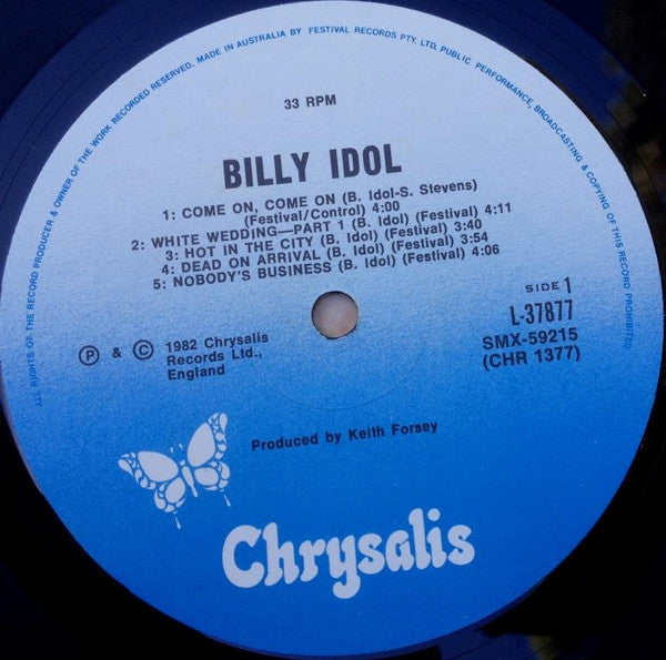 Billy Idol – Billy Idol LP vinyl record, image 3 of 4