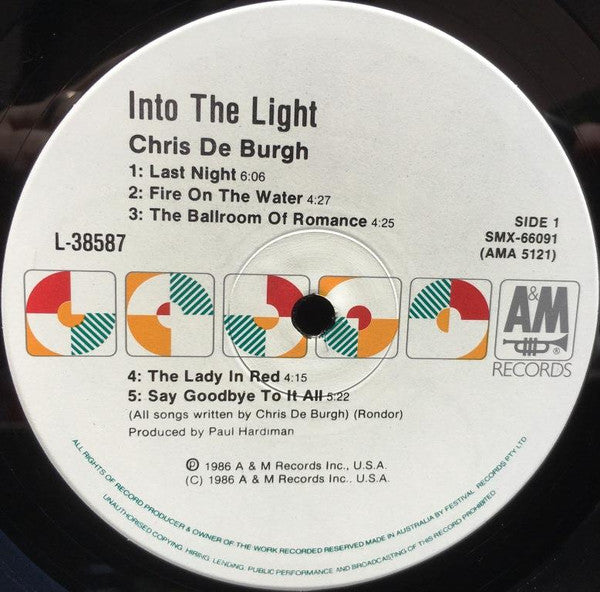 Chris de Burgh – Into The Light LP vinyl record, image 5 of 6