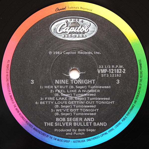 Bob Seger And The Silver Bullet Band – Nine Tonight (2xLP) LP vinyl record, image 5 of 8
