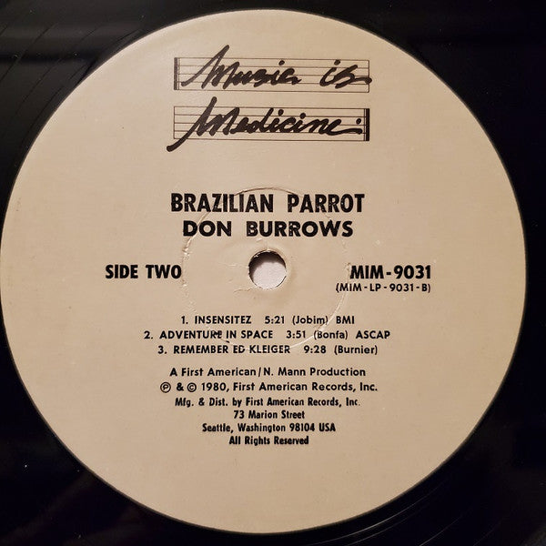 Don Burrows, The Brazilian Connection – Brazilian Parrot LP vinyl record, image 4 of 4